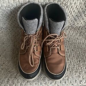 Sorel Women's Explorer Carnival Boots Waterproof Brown Black Size 7